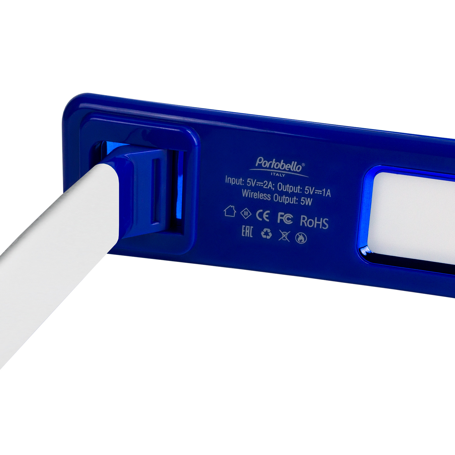 Настольная лампа c беспроводной зарядкой Lumos Ultramarine, синяя-2