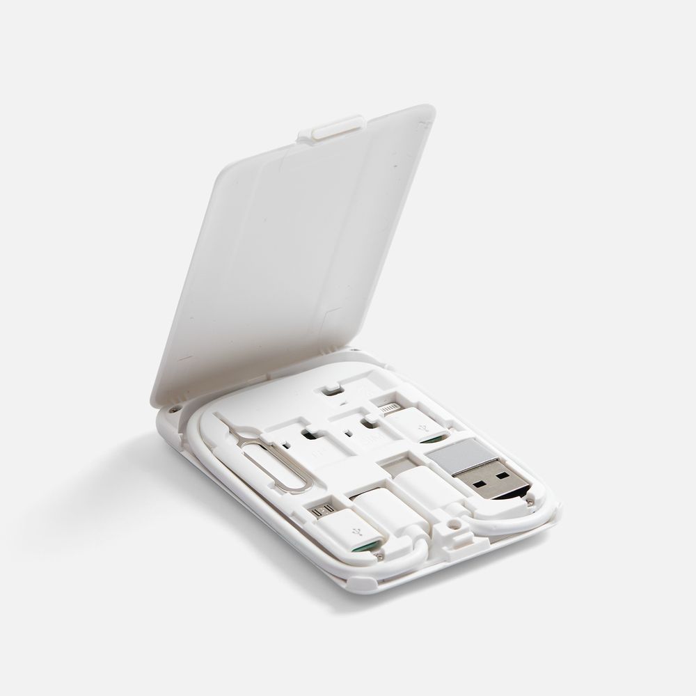 Органайзер с беспроводной зарядкой и набором адаптеров Octopod, белый-1