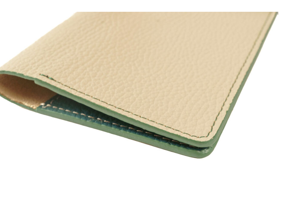 Обложка для паспорта Valerie Concept PSC5, бежевый/зеленый-4