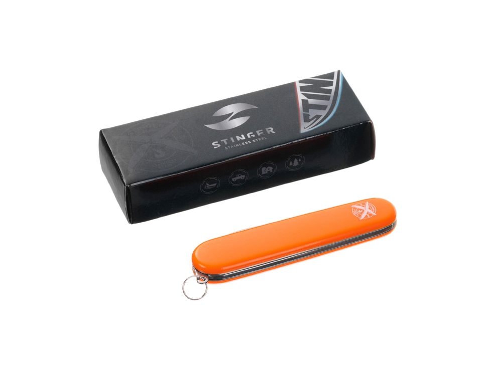 Нож перочинный Stinger, 90 мм, 2 функции, материал рукояти: АБС-пластик (оранжевый)-8