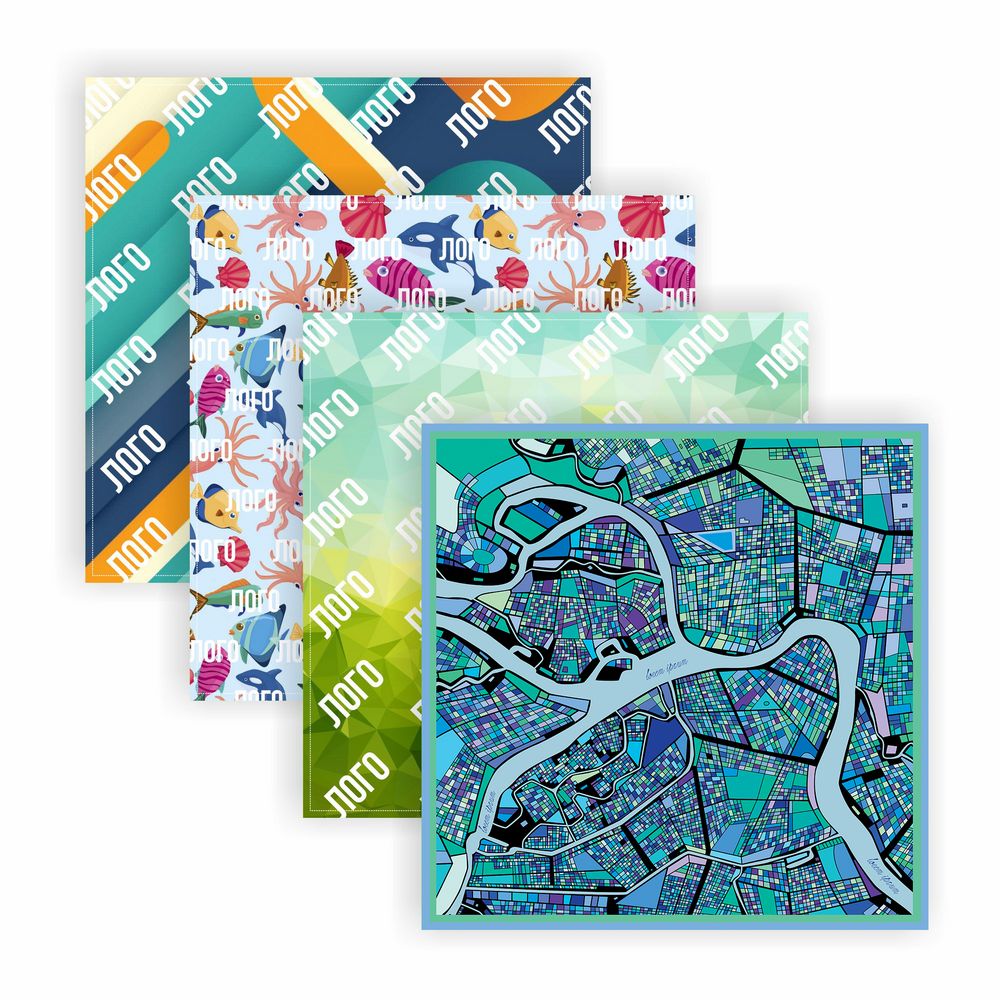 Платок с печатью на заказ ColorSharm, S-1