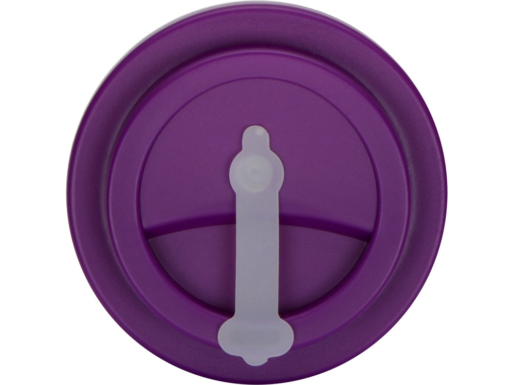 Пластиковый стакан Take away с двойными стенками и крышкой с силиконовым клапаном, 350 мл, белый/фиолетовый-4