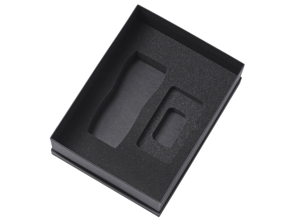 Подарочный набор c вакуумной термокружкой и повербанком С1, серый-1