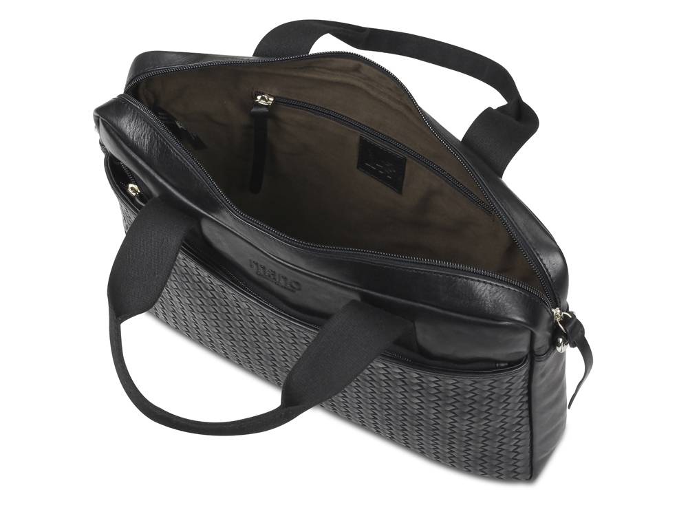 Сумка Mano Don Luca, натуральная кожа в черном цвете, 37 х 27 х 6 см-4