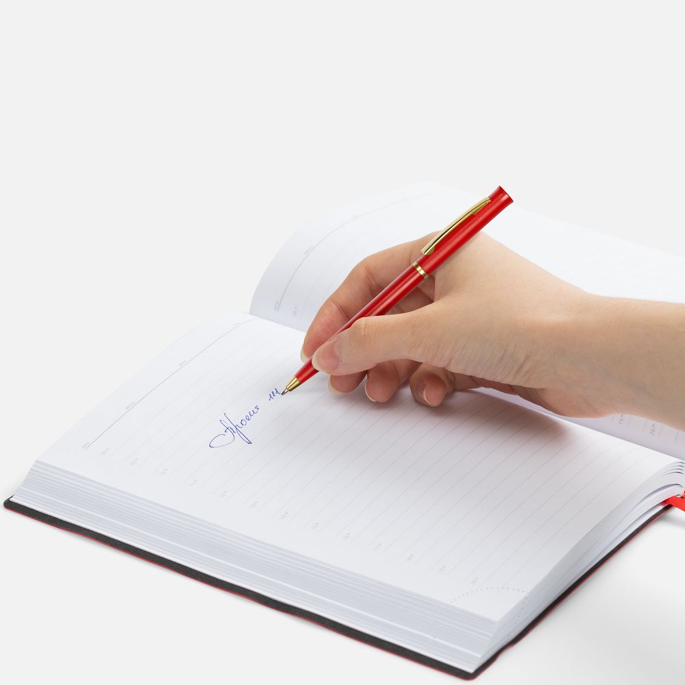 Ручка шариковая Euro Gold, красная-3