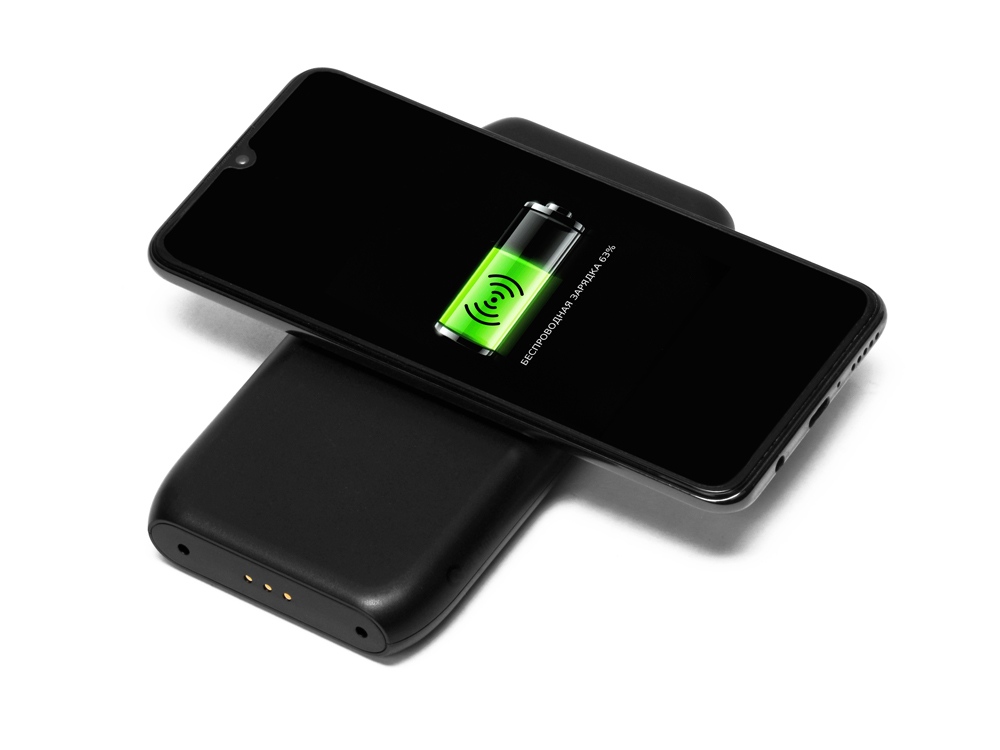 Портативное беспроводное зарядное устройство с док-станцией Uniq, 10000 mah, черный-6