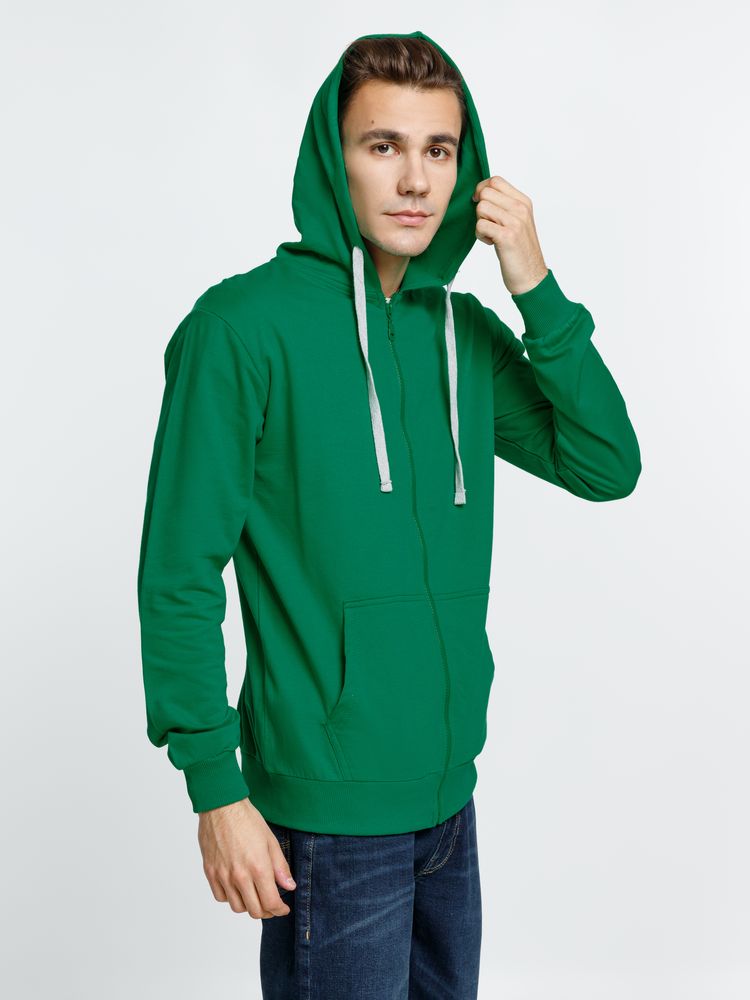 Толстовка на молнии с капюшоном Siverga, зеленая-5