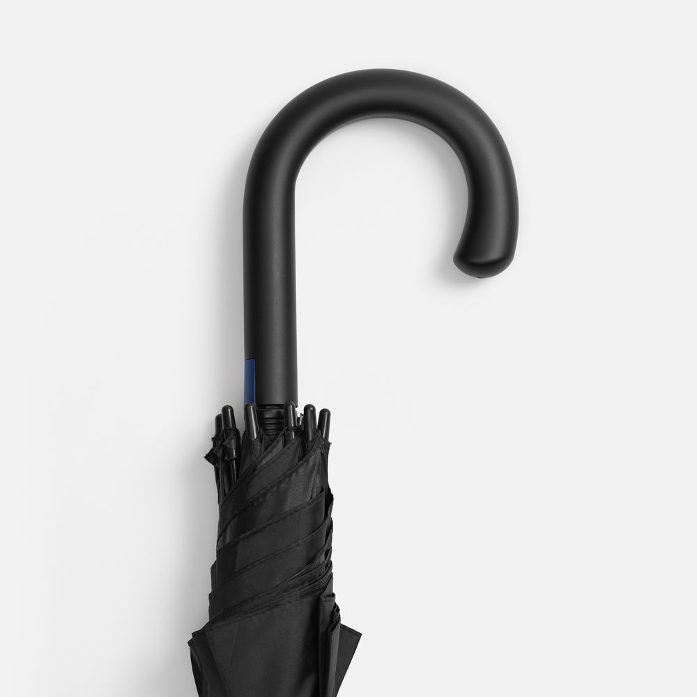 Зонт-трость Hidecolor с цветными спицами, черный с синим-2