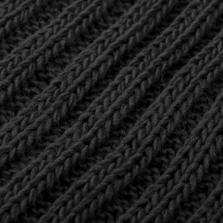 Шарф вязаный НАСВЯЗИ© шерсть/акрил, черный-2