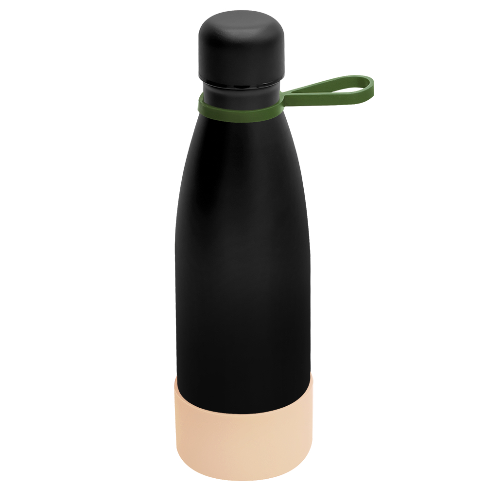 Термобутылка герметичная вакуумная Olivia To Go, Чёрный/хаки/бежевый-0