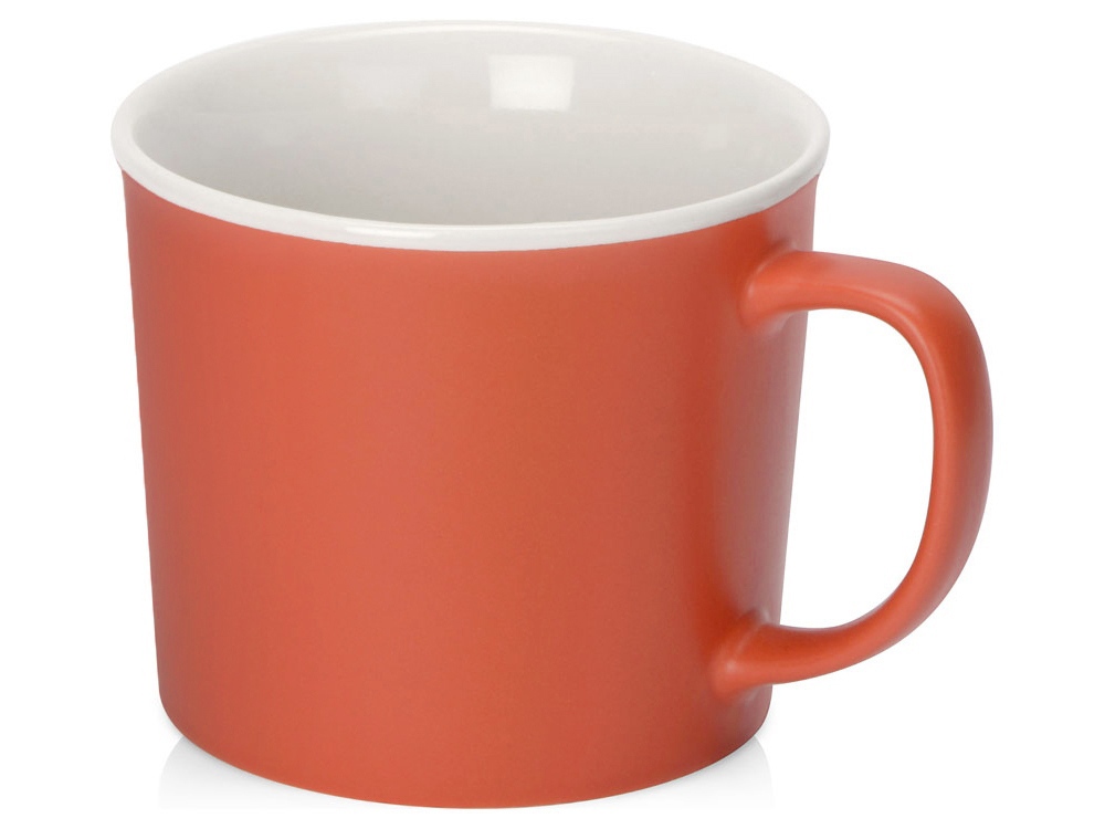 Матовая кружка Nancy 360 мл цветная снаружи, белая внутри, коралловый-0