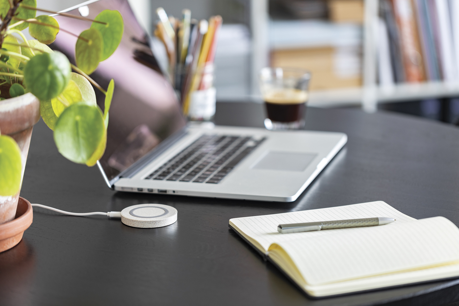 Круглая док-станция Wheat Straw для беспроводной зарядки, 5 Вт-3