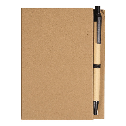 Блокнот А6 Stick and go с ручкой и набором стикеров в твердом переплете, Крафт-2