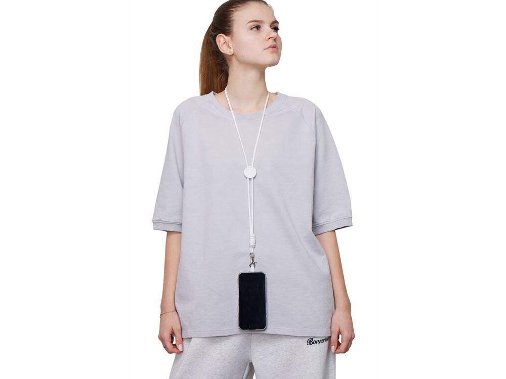 Ремешок на шею для телефона Нэко, белый-4