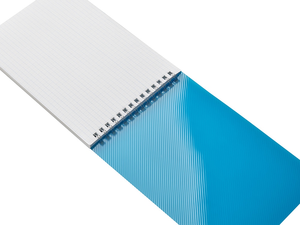 Блокнот на пружине в пластиковой обложке А5, синий-3