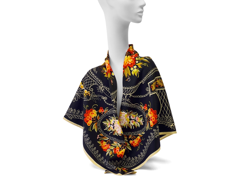 Платок Тагильский поднос, черный-2