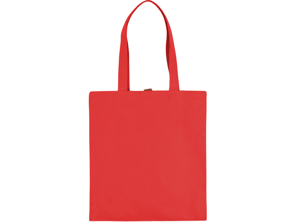 Сумка Clip из хлопка 340 г/м2 с застежкой из экокожи, красный-3