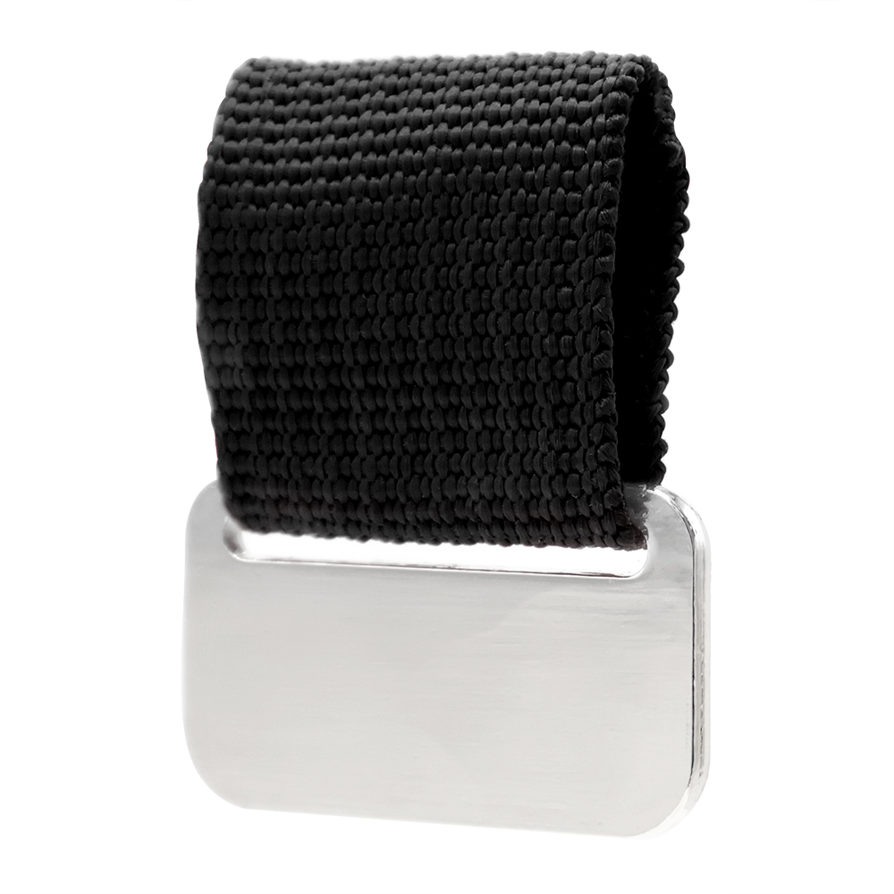 Металлический шильд с цветным ремешком (съёмный), Черный-0