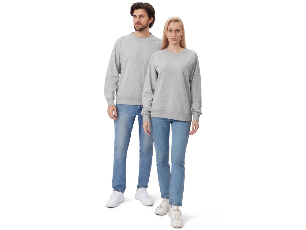 Свитшот оверсайз с рукавом реглан Belgrade, унисекс, серый меланж-9