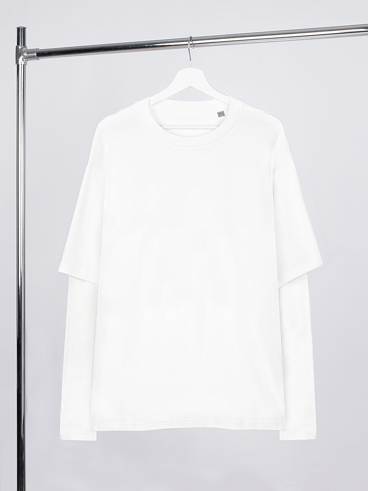 Футболка оверсайз с двойным рукавом Kosmos, молочно-белая-2