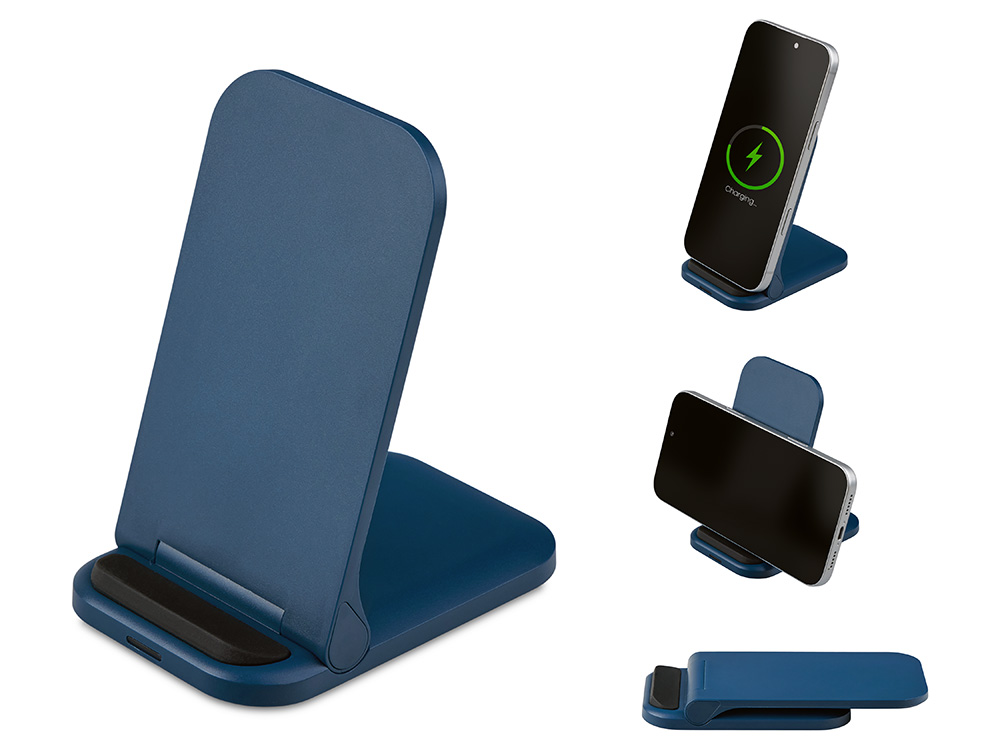 Беспроводное зарядное устройство Foldy, 15 Вт, темно-синий-0