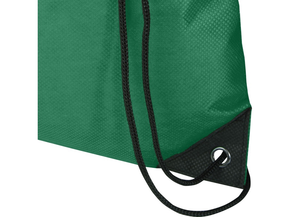 Рюкзак-мешок  на шнурке Evergreen из переработанного нетканого материала, зеленый-3