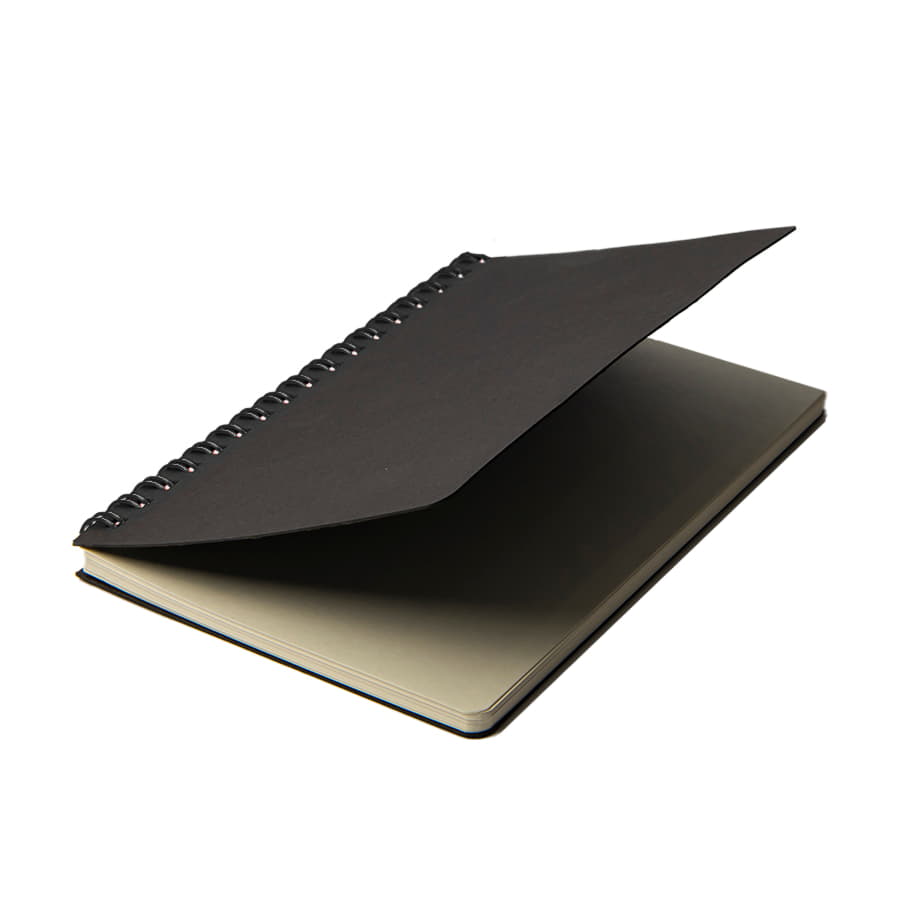 Блокнот на двойной пружине HELIX MINI, 105 х 150  мм, черный, блок в клетку, черный-4