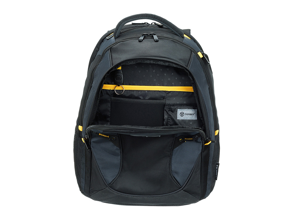 Рюкзак TORBER МЕГАПОЛИС с отделением для ноутбука 15.6, чёрный/серый, полиэстер, 35,5 х 23 х 45 см-4