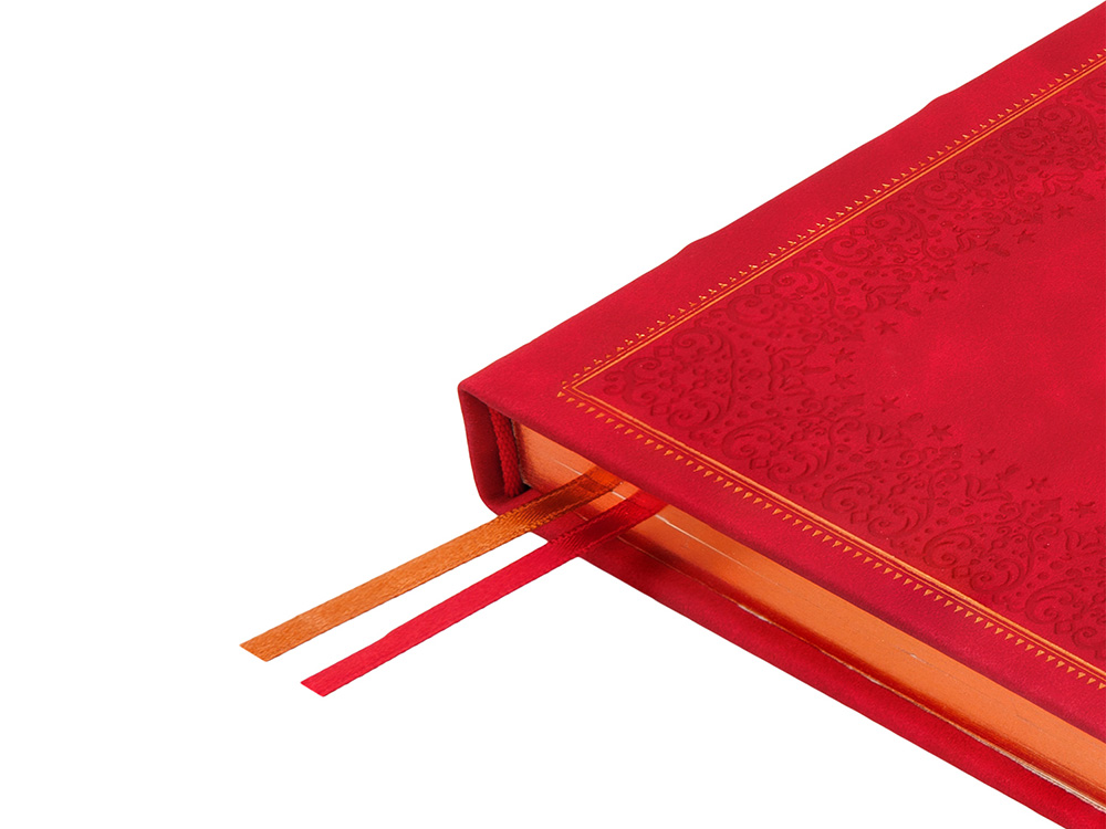 Ежедневник недатированный А5 Royal, красный с бронзовым срезом-3