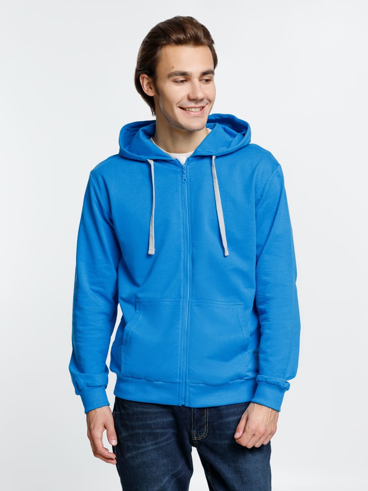 Толстовка на молнии с капюшоном Siverga, бирюзовая-2