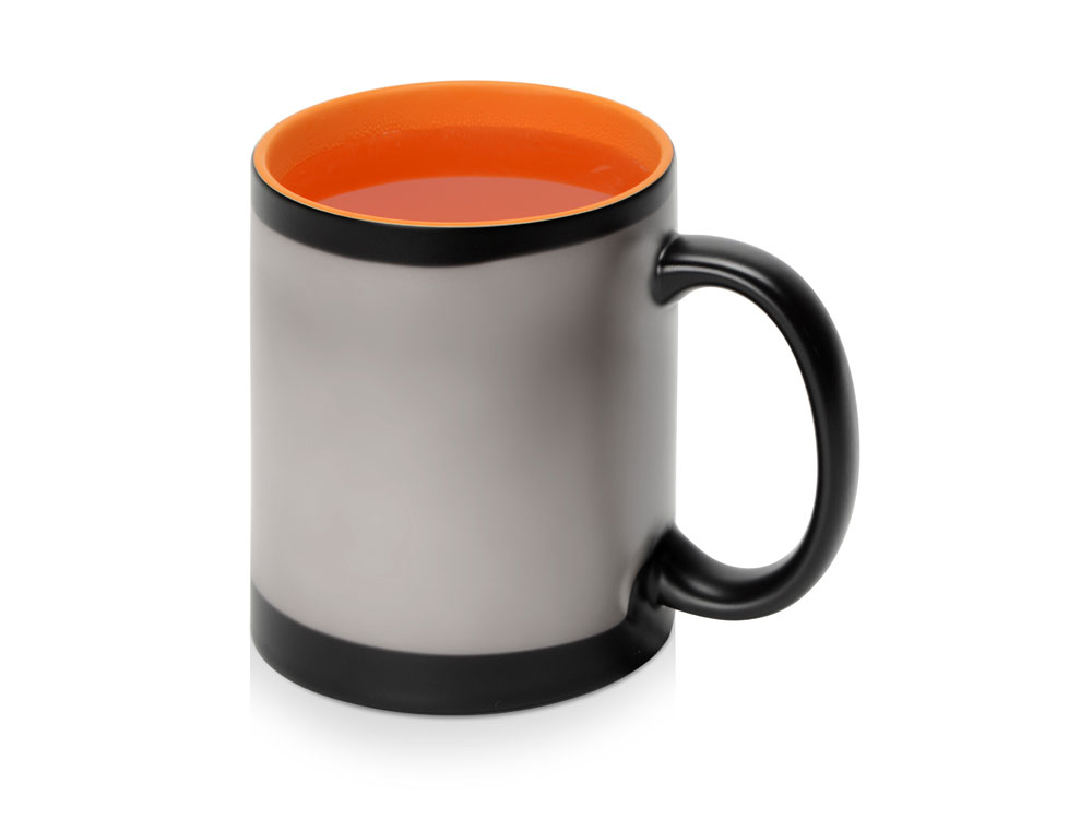 Кружка-хамелеон Surprise матовая, черный/оранжевый-4