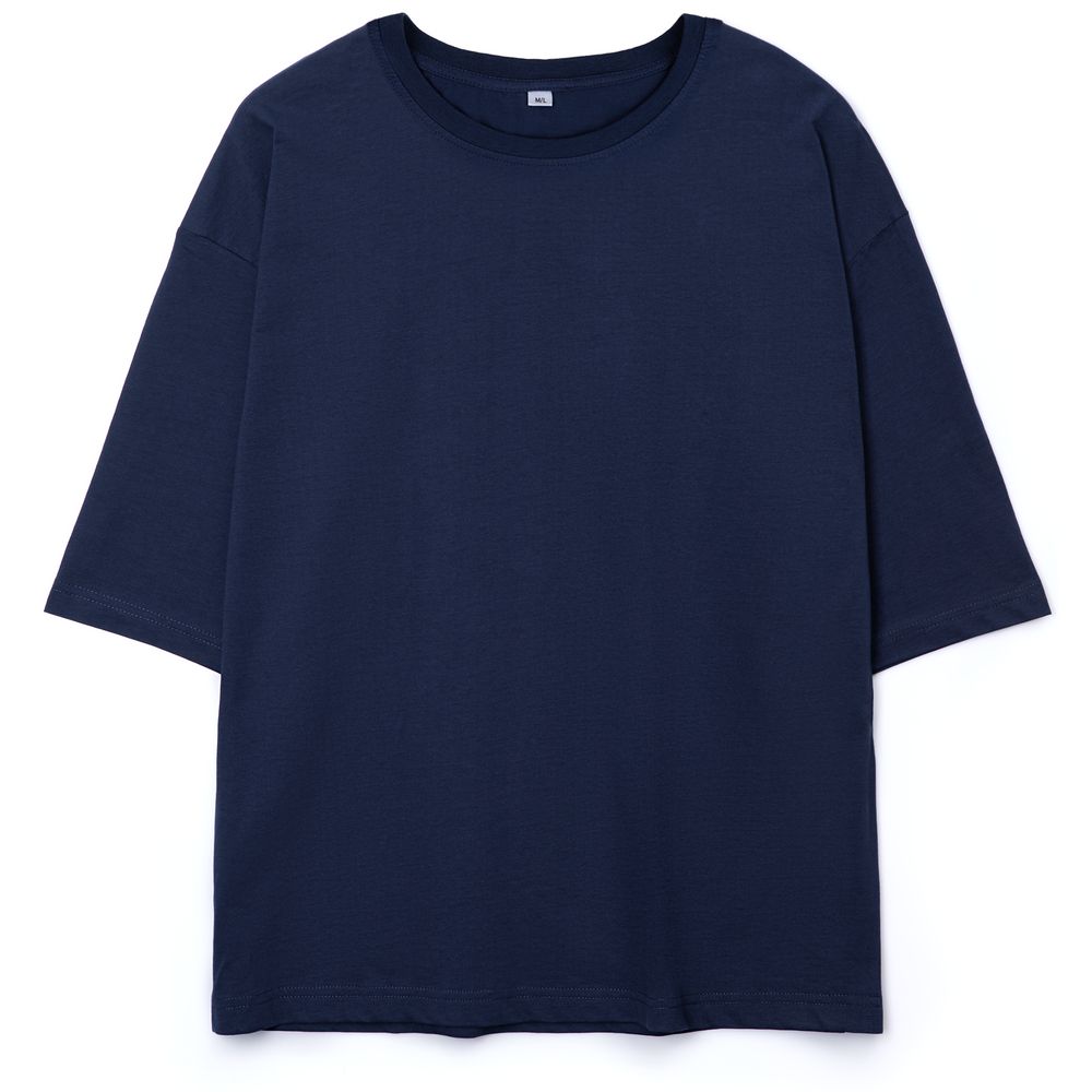 Футболка оверсайз унисекс Base Space, темно-синяя-1