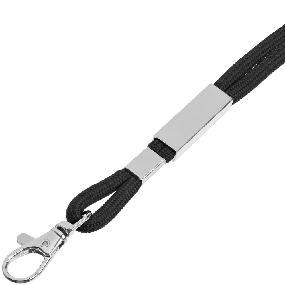 Шнурок для бейджа Tube Metal, черный-2