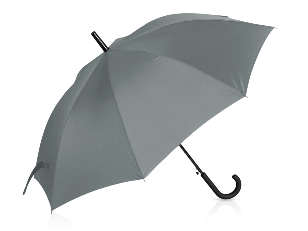 Зонт-трость Reviver с куполом из переработанного пластика, серый-0