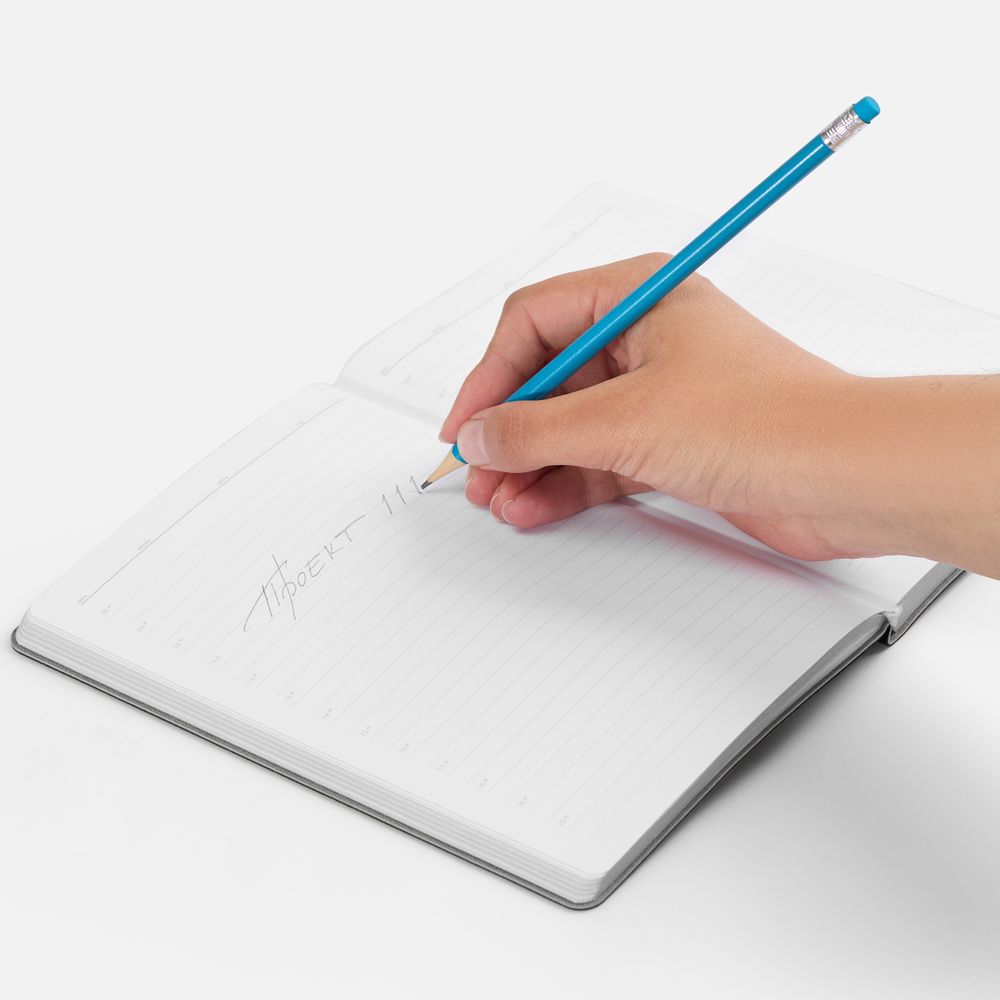 Карандаш простой Hand Friend с ластиком, голубой-1