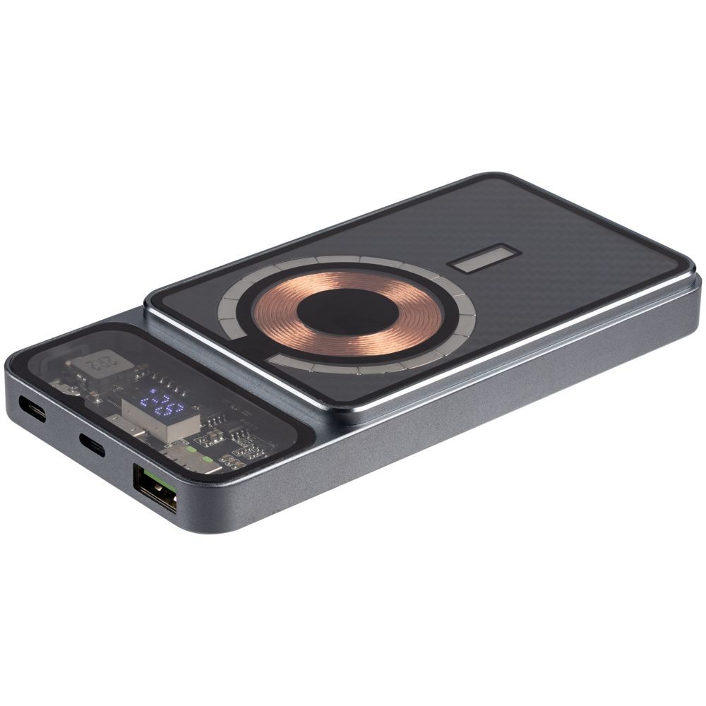 Магнитный беспроводной аккумулятор Cooper Prime 10000 мАч, темно-серый-1