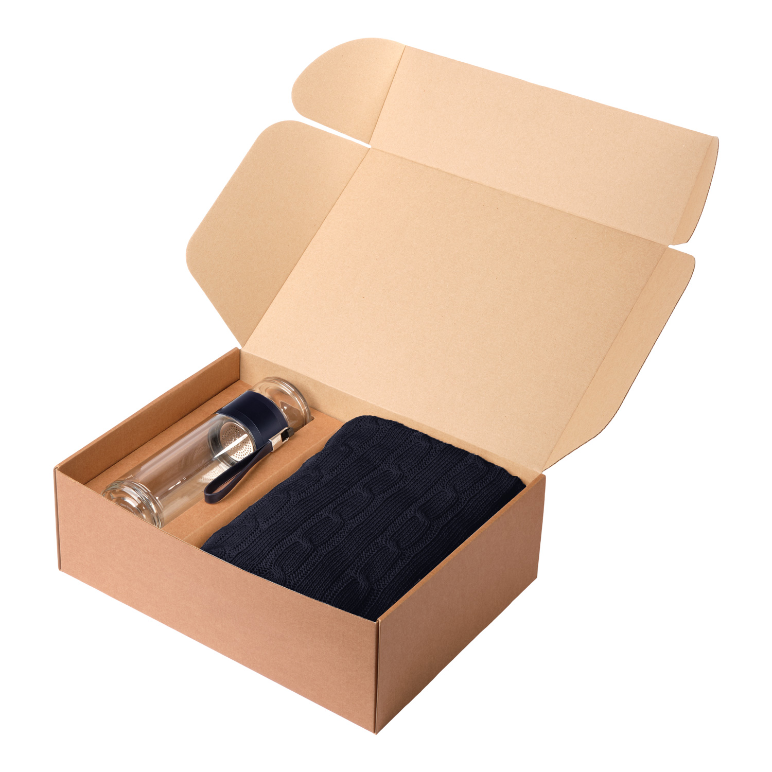 Подарочный набор Терсо (Terso), Фадо (Fado), синий (плед, термобутылка)-2