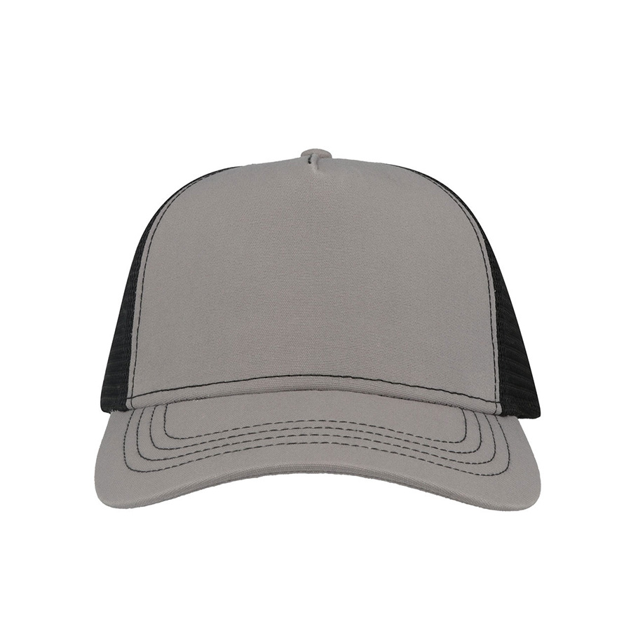 Бейсболка RAPPER CANVAS-S, 5 клиньев, пластиковая застёжка, серый, черный-7