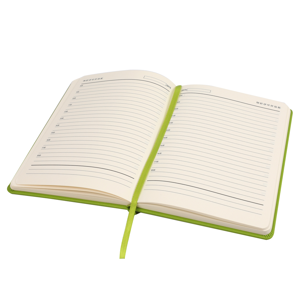 Ежедневник A5 недатированный Classique в твёрдом переплёте, Салатовый-2