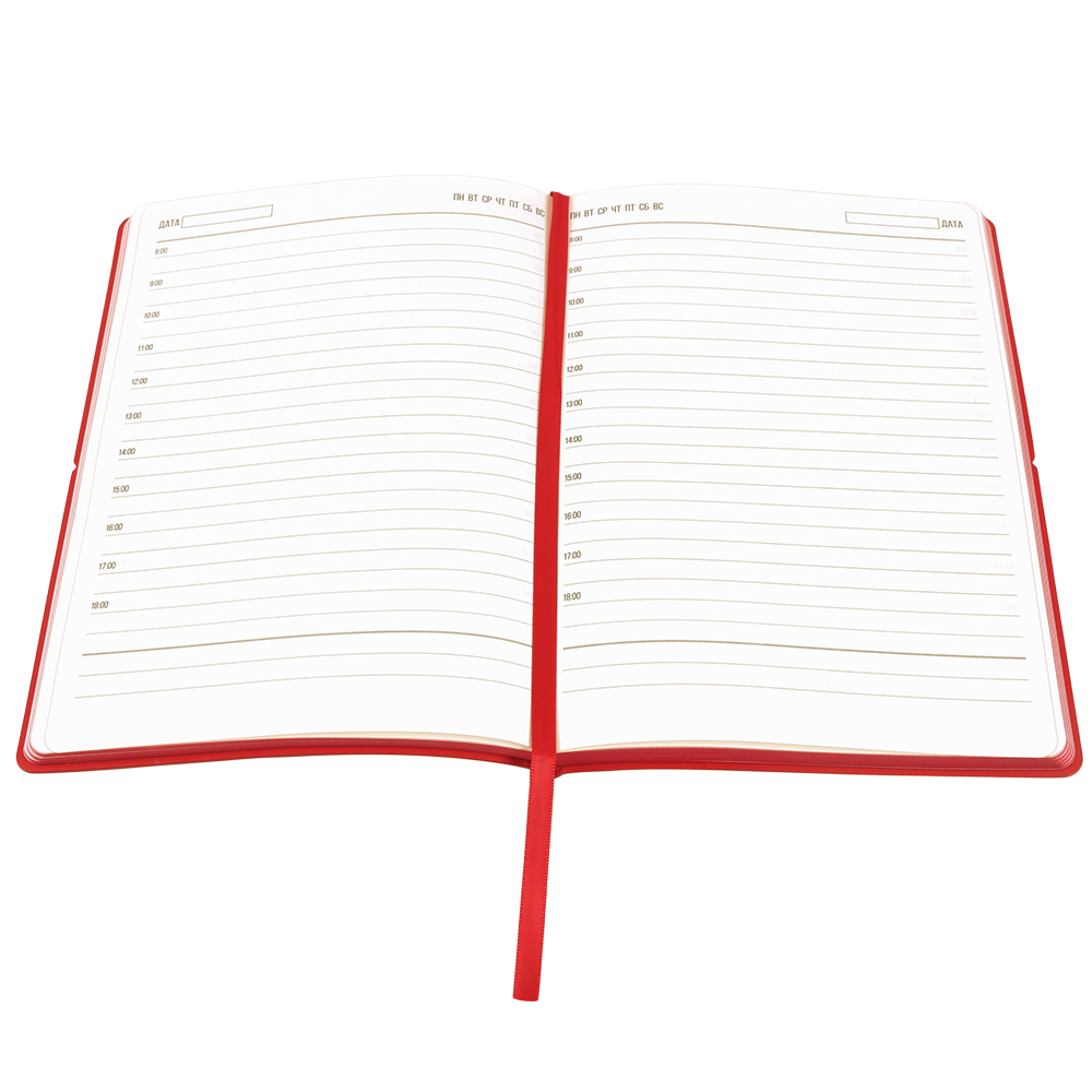 Ежедневник A5 недатированный Massimo в мягком переплёте, Красный-3