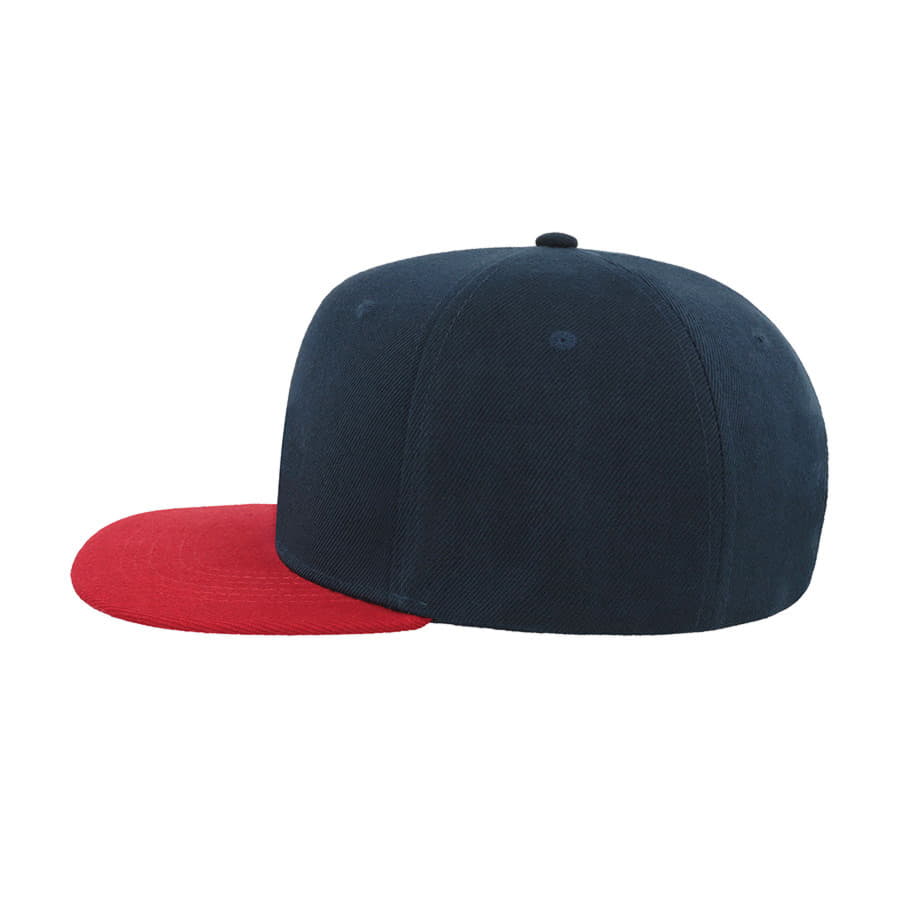 Бейсболка SNAP BACK, 6 клиньев, пластиковая застежка, синий, красный-3