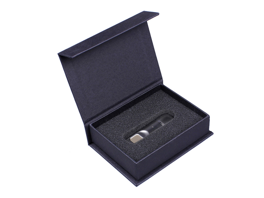 Металлическая флешка со сканером отпечатков пальцев в подарочной упаковке на 256 Гб, серебристый-5