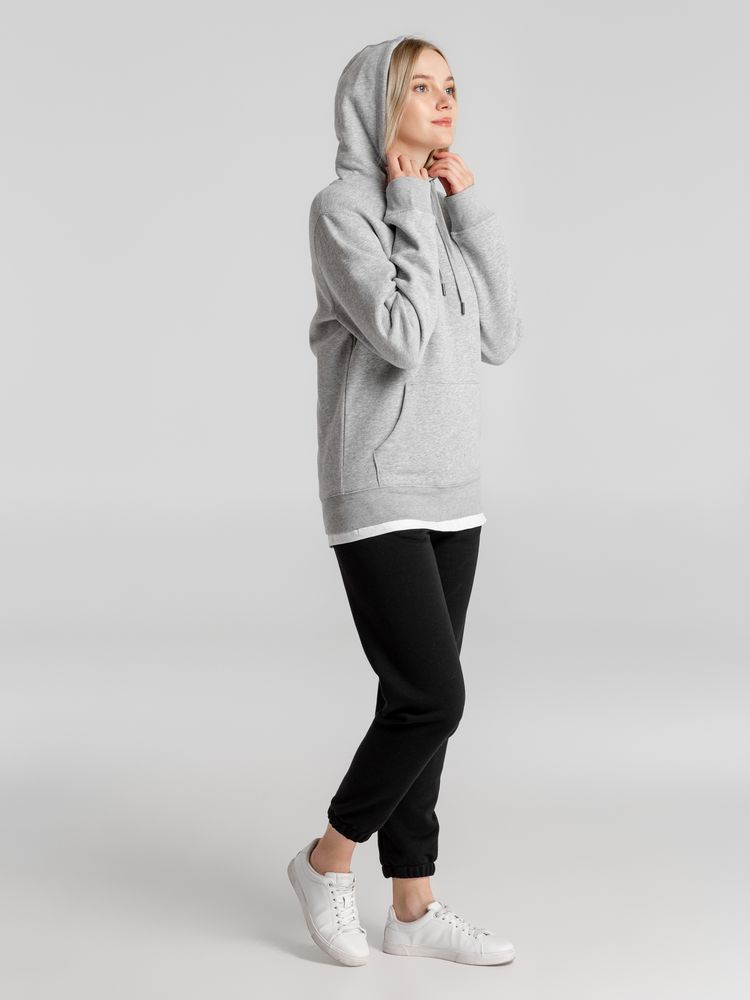 Толстовка с капюшоном унисекс King, серый меланж-3