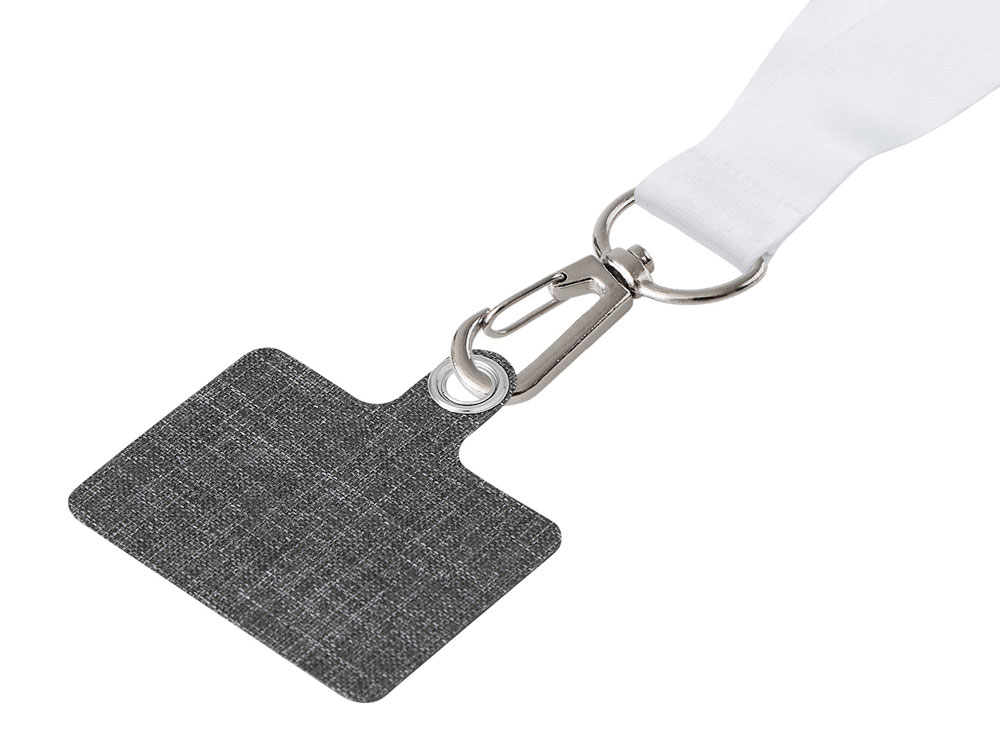 Ланъярд 2 см под сублимацию с трендовым карабином и большим держателем для телефона из ПЭ, серебристый-3