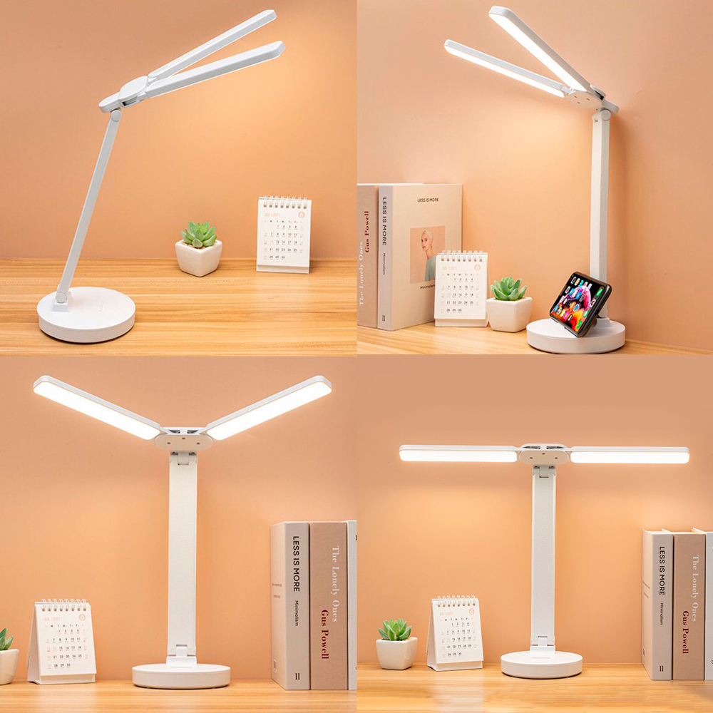 Настольная лампа c встроенной батареей Double, Белый-5