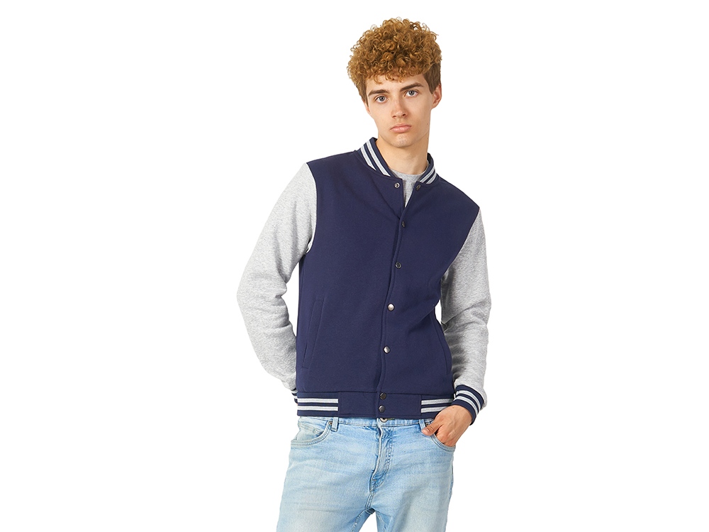 Бомбер Oxford, темно-синий/серый меланж, унисекс-1