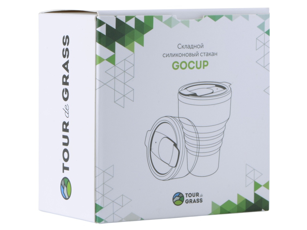 Силиконовый складной стакан GoCup, бежевый-6