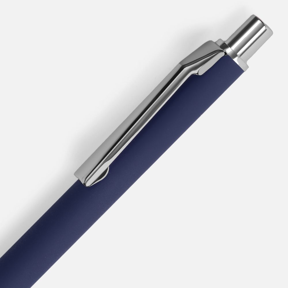 Ручка шариковая Lobby Soft Touch Chrome, синяя-1