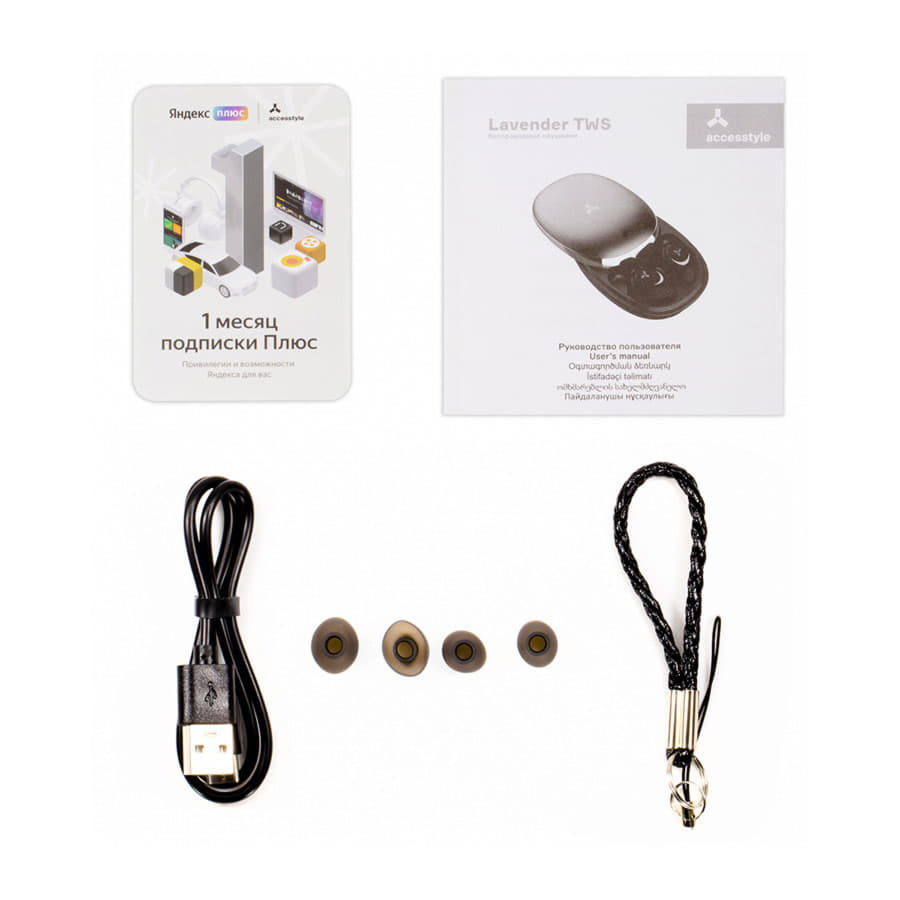 Беспроводные наушники ACCESSTYLE LAVENDER TWS, серебристый, серый-4