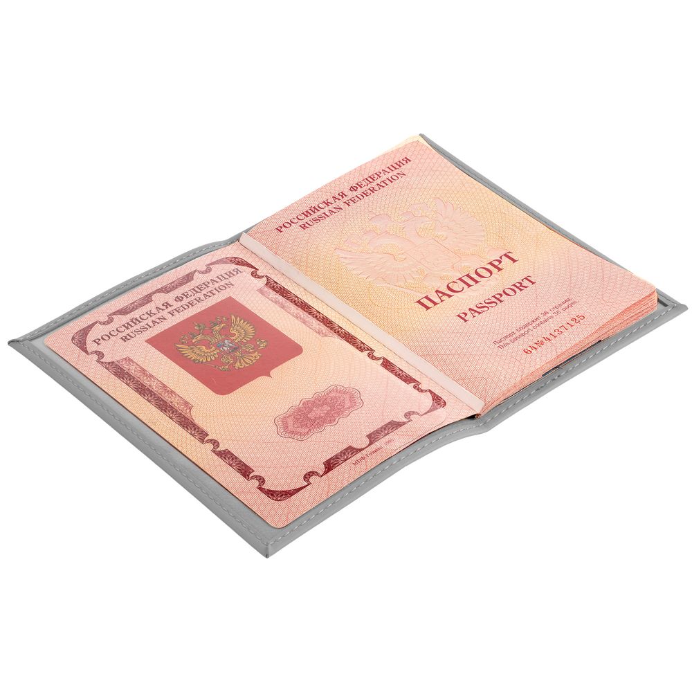 Обложка для паспорта Shall, серая-4
